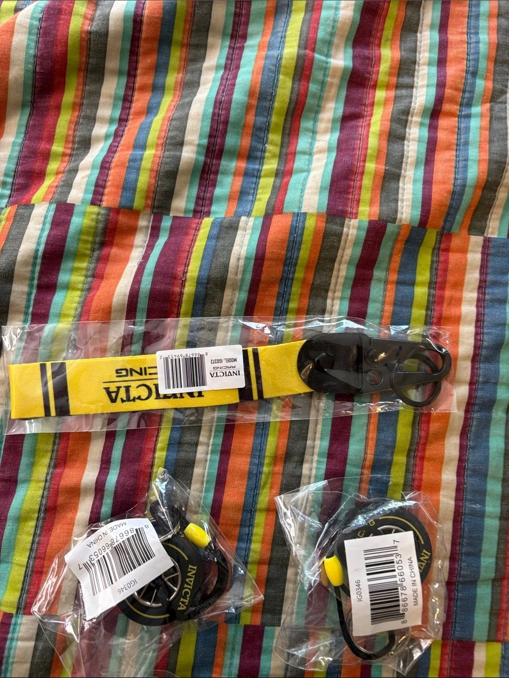 5- piece Invicta keychain lot four brand new tires 1 wrist, lanyard brand, new,